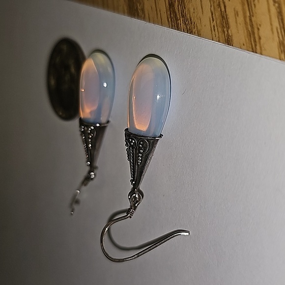 New Opalite Sterling Silver Earrings - Picture 3 of 5